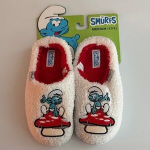 The Smurfs nwt White and Red Kids Slippers